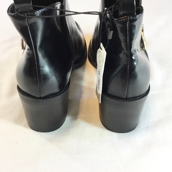 Zara Brown & Black Booties, Gold Zippers, Size 41, Almond Toe - Picture 8 of 16